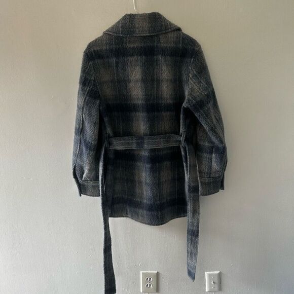 Tahari Sky Blue Stacie Wool Blend Peacoat Size XS Classic Cozy Fall Winter - Picture 8 of 9